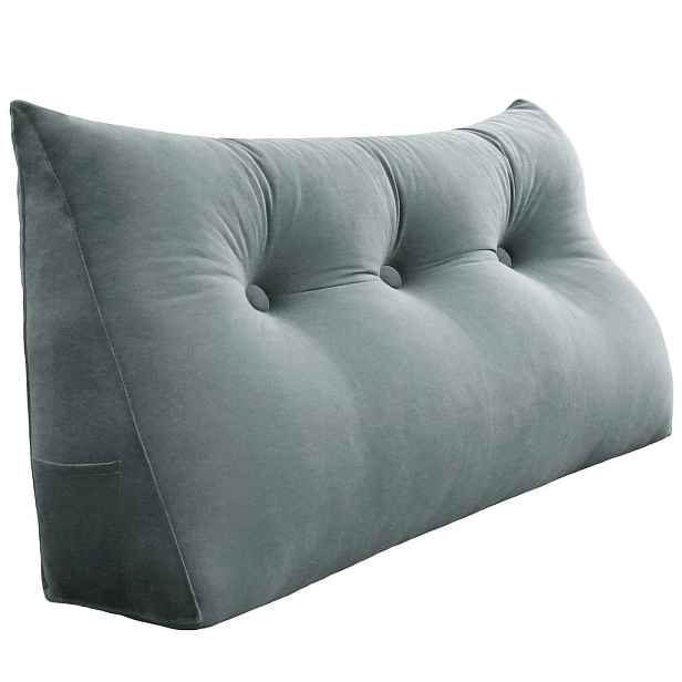Vercart ZÁDOVÝ POLŠTÁŘ na postel samet Šedý 100 cm