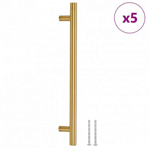 vidaXL Nábytkové úchytky 5 ks zlaté 192 mm nerezová ocel