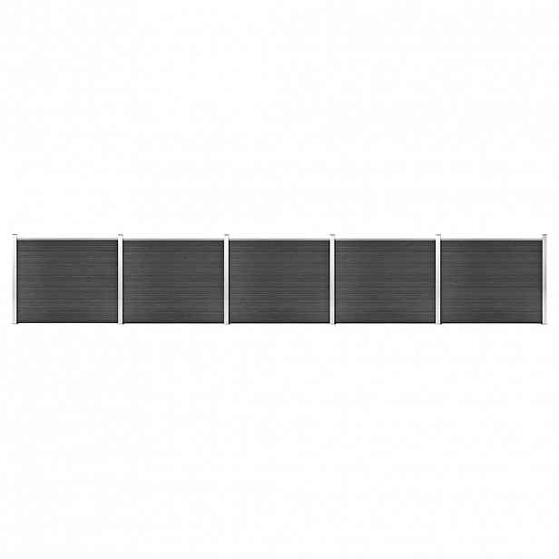 vidaXL Set plotového dílce WPC 872 x 146 cm šedý