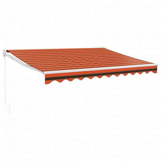 vidaXL Zatahovací markýza oranžová a hnědá 3,5 x 2,5 m textil a hliník