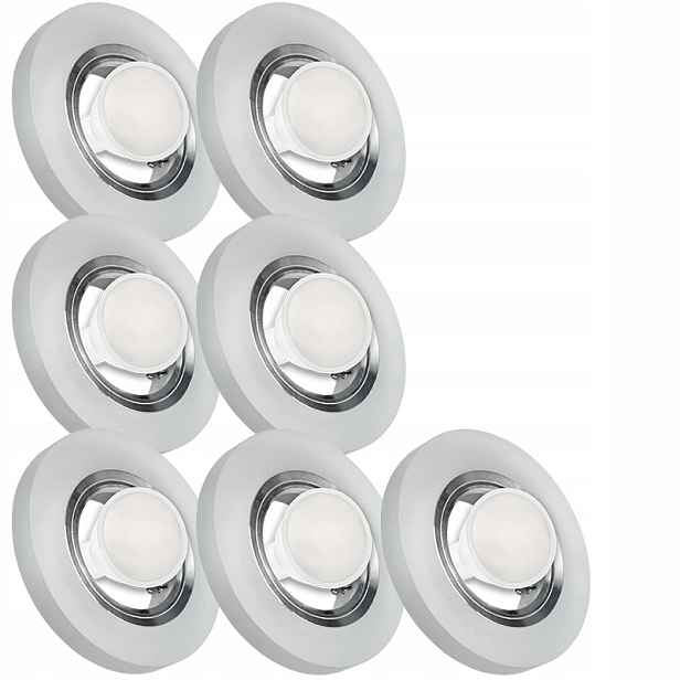 7X Skleněná Zapuštěná Lampa Námraza Kolo Silné Sklo Žárovka 10W