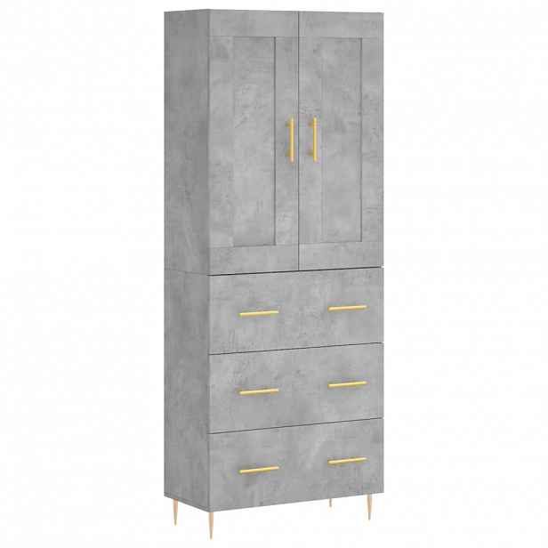 vidaXL Skříň highboard betonově šedá 69,5x34x180 cm kompozitní dřevo