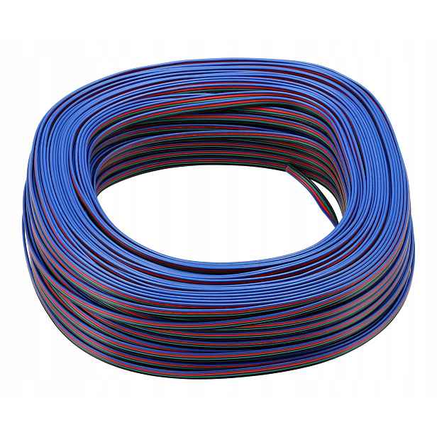 100x Kabel pro pásku Led pásek Rgb 4 žilové lanko Rolka 100 m Cívka