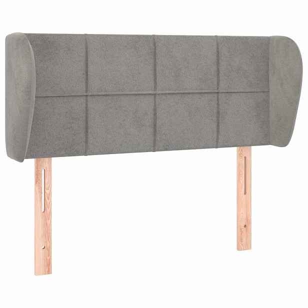 vidaXL Čelo postele typu ušák světle šedé 103x23x78/88 cm samet
