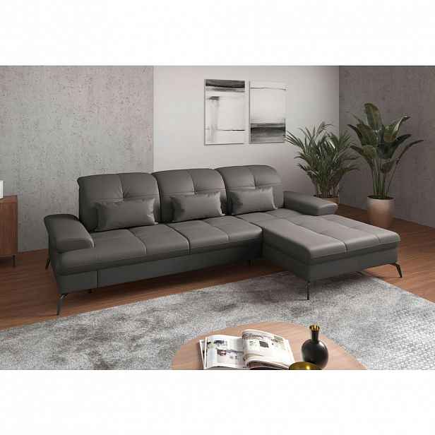Sit & More ROHOVÁ SEDAČKA, textil, kůže, mokka