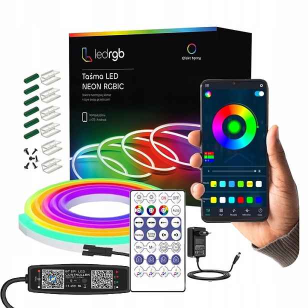 Led Páska 4M Neon 5050 Rgbic Bluetooth Aplikace Duhový Efekt 60LED/m 12V