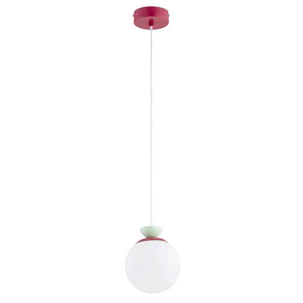 Závěsná lampa vínově zelená skleněná koule 1xE14 10W Alfa