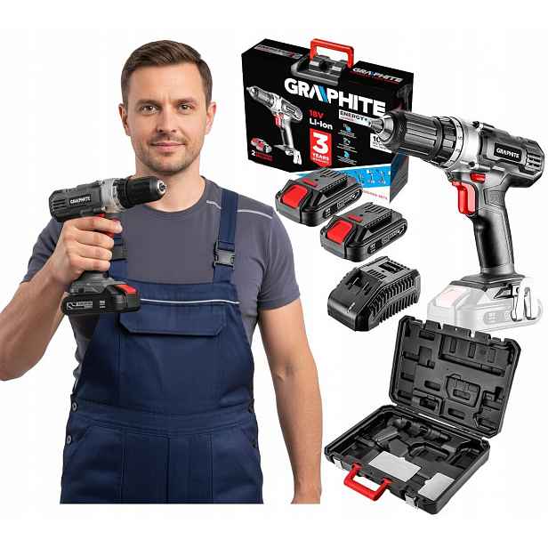 Sada akumulátorových Aku Vrtačka Energy+ v Graphite pouzdře