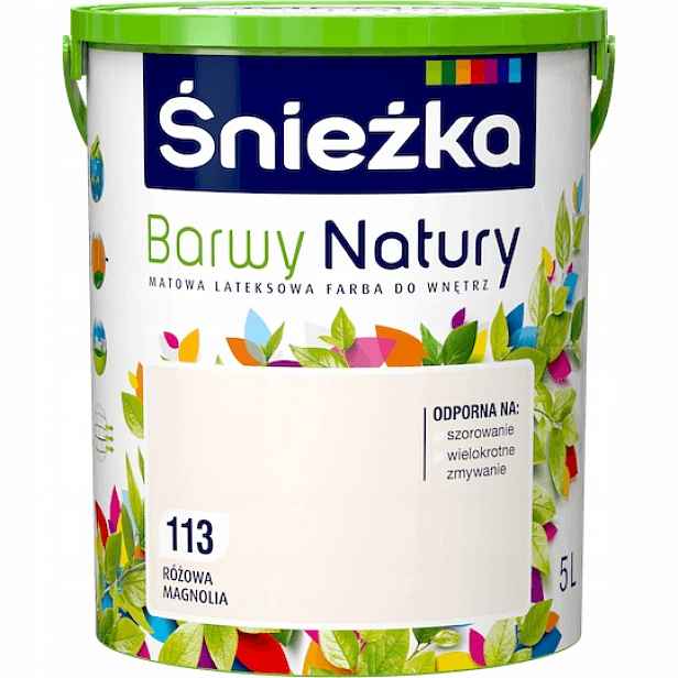 Barva na stěny Přírodní barvy 5 l 113 Růžová Magnolie