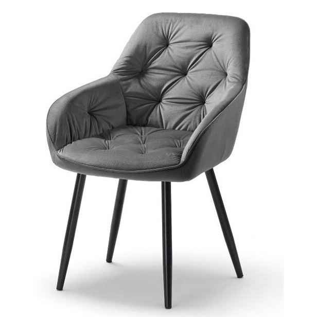 Jídelní židle BUTTON LOUNGE šedá, 2 ks