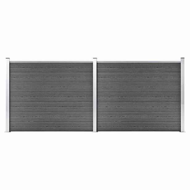 vidaXL Set plotového dílce WPC 353 x 146 cm černý