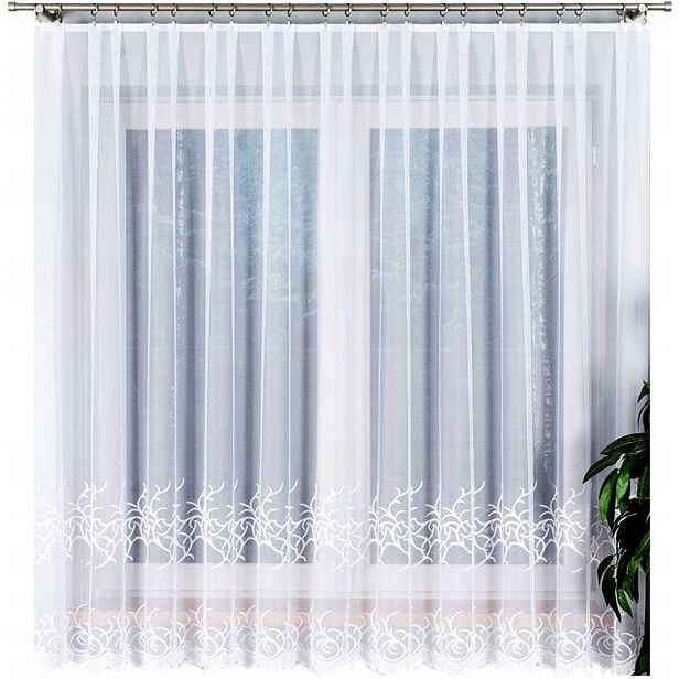 Záclona 300 x 180 cm rovná (hotová) s lemováním