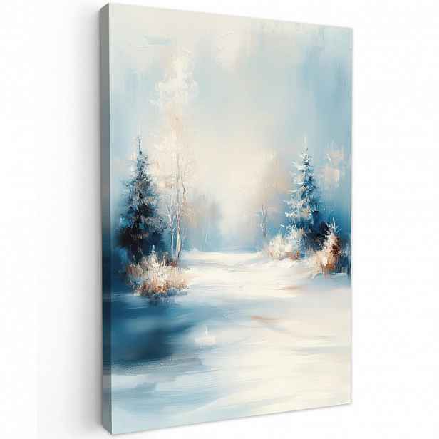 MuchoWow OBRAZ NA PLÁTNĚ Les – Zima – Příroda – Abstrakt – Sníh 40x60 cm