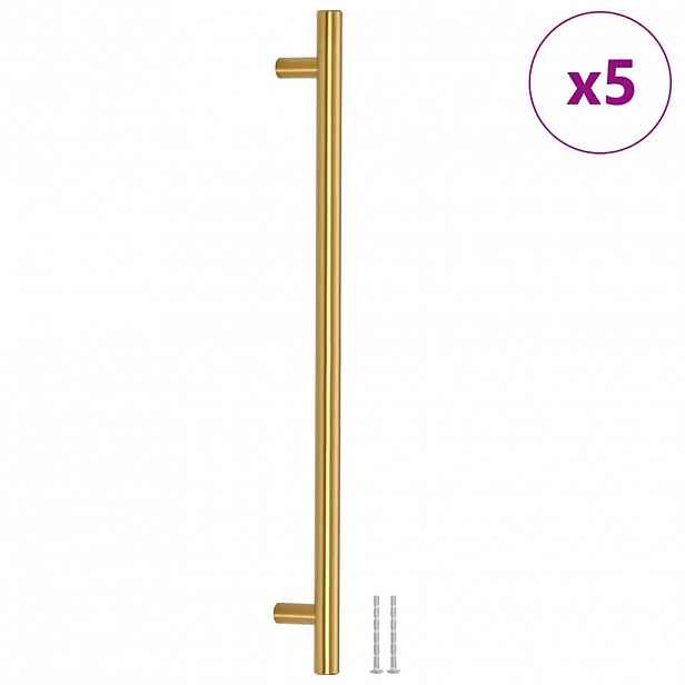 vidaXL Nábytkové úchytky 5 ks zlaté 320 mm nerezová ocel