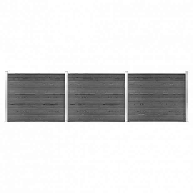 vidaXL Set plotového dílce WPC 526 x 146 cm černý