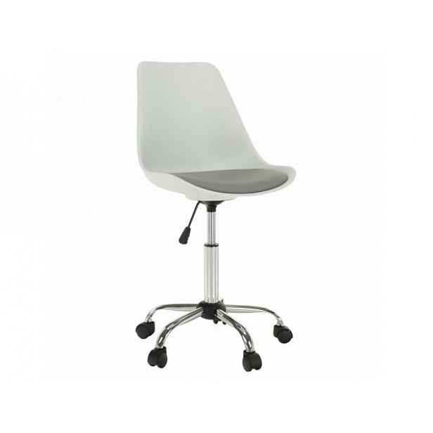 Konferenční židle, bílá / šedá, DARISA NEW