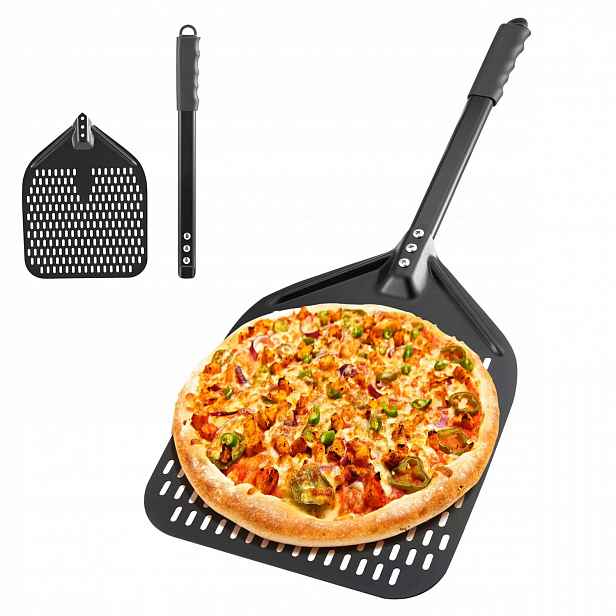 Lopatka Na Pizzu Hliníková Lopata Lopatka Podnos XXL Černá