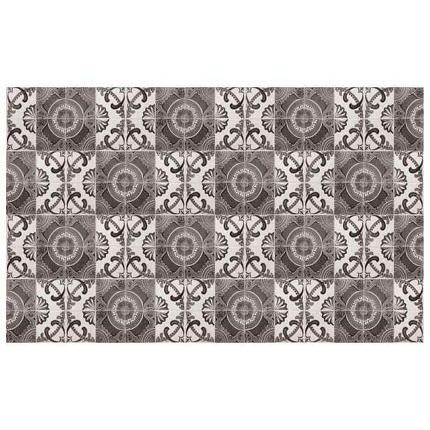 Fototapeta Dlaždice Ornament Geometrie Čtverce Flora béžová šedá 520x318 lepidlo