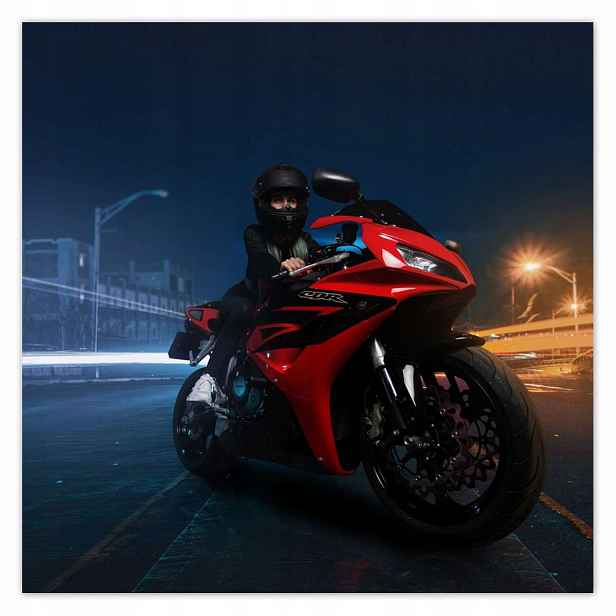 Plakáty 140x140 Červený motocyklový závodník
