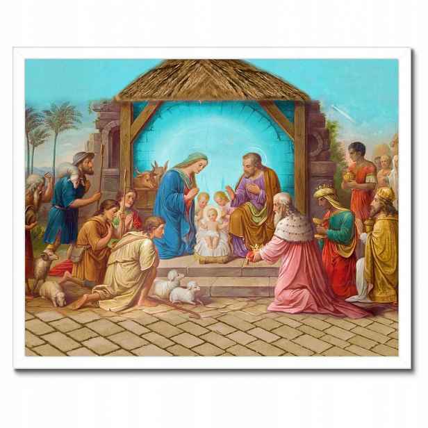 Plakáty v rámu 50x40 Jesličky Stájenka Ježíšek