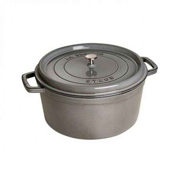Litinový hrnec s poklicí Staub Cocotte, grafitově šedá, 24 cm / 3,8 l