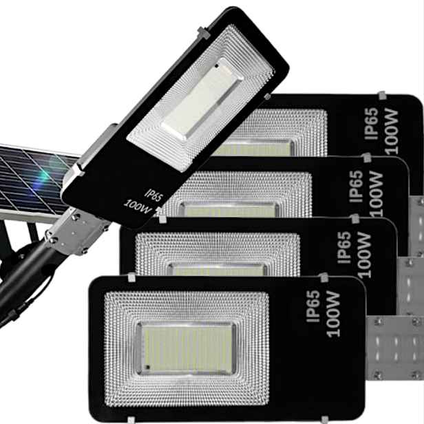 5X Solární Lampa Led 100W Soumrakový Senzor Montážní Držák Na Sloup Stěnou