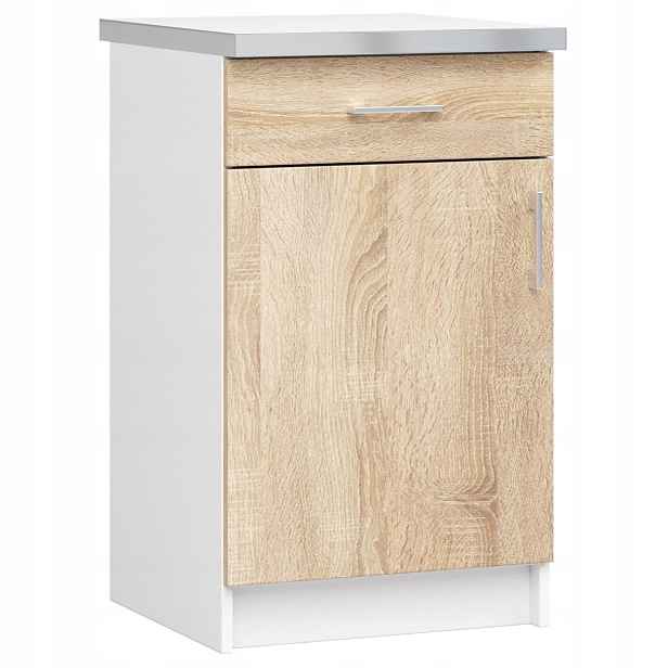 Kuchyňská skříňka Lima S 50cm 1D1SZ bílá-sonoma Akd