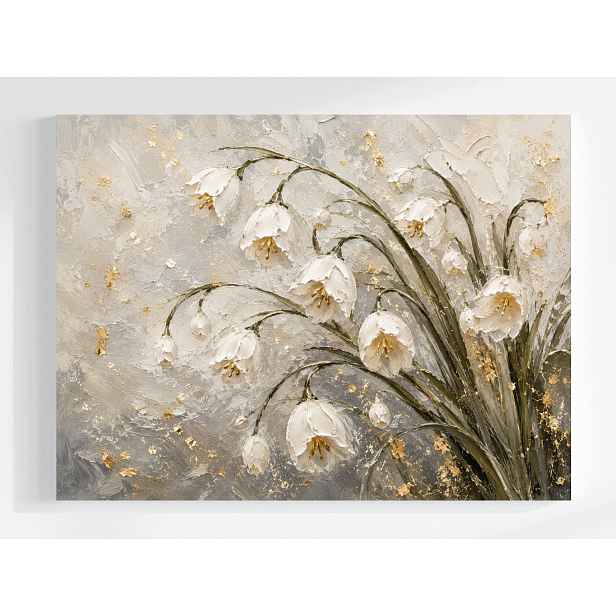 Obraz Na Plátně Canvas Zahrada Květiny Bílé Tulipány 3D Glamour Boho 80x60
