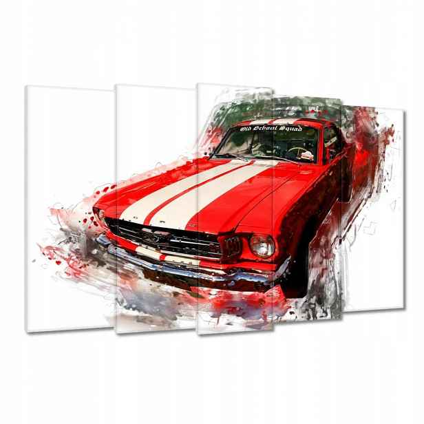 Obrazy 150x95 Červený Ford Mustang Usa Starý