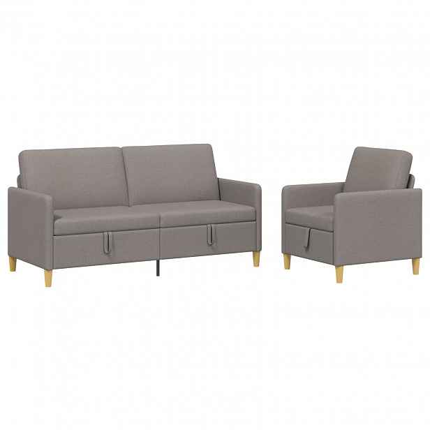 vidaXL Sedačka se storage 2 ks Taupe Polyester