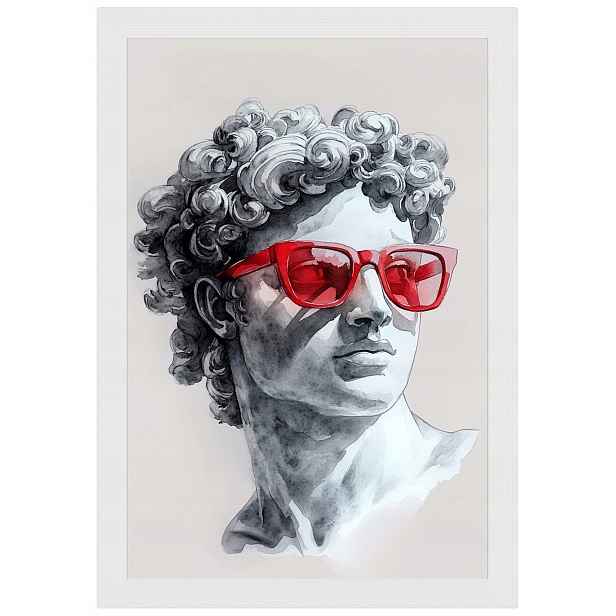 Plakát Rámeček Dřevěná Socha, Busta, Mramorový Model Červená 40x60