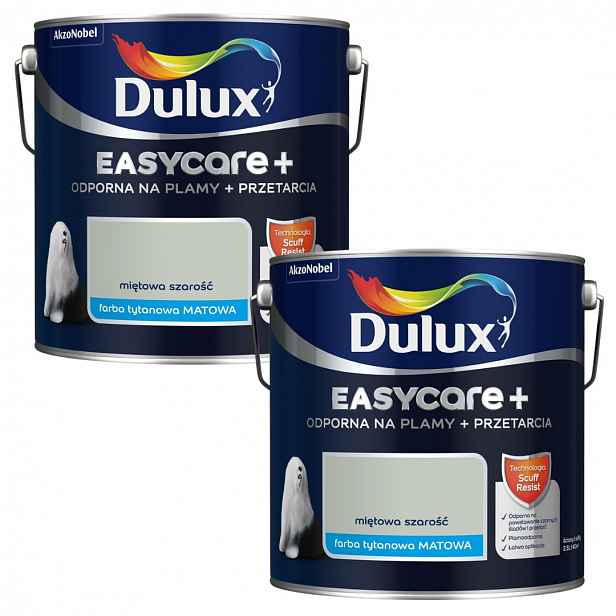 Set Dulux Easycare+ 2x2,5L Barva Latexová Barva Mátová Šedá 5L