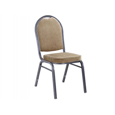 Židle stohovatelná, béžová látka/šedý