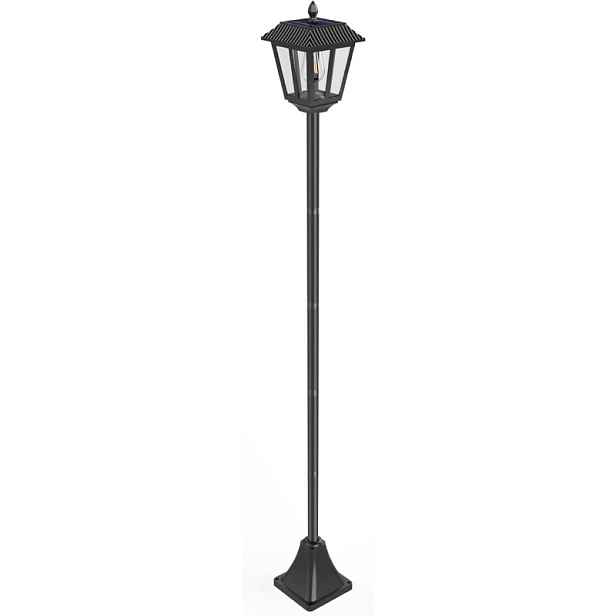 Solární zahradní lampa, 1,8 m, IP44, černá