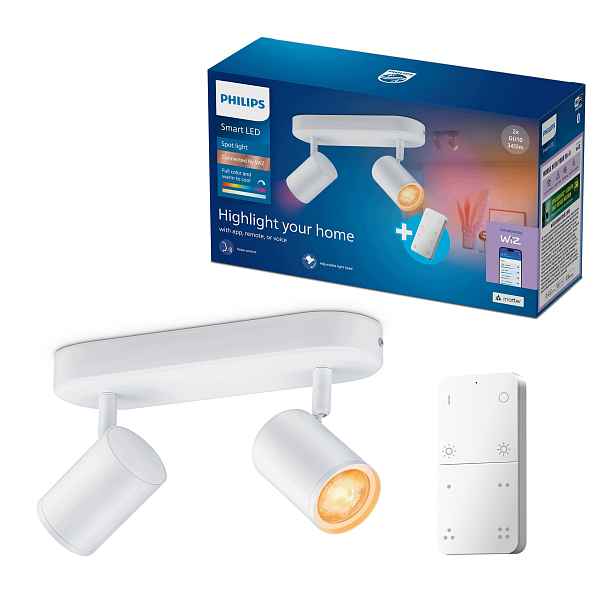stropní svítidlo Led Spot 2x GU10 Rgb Philips Smart WiFi Aplikace WiZ Dálkový Ovladač