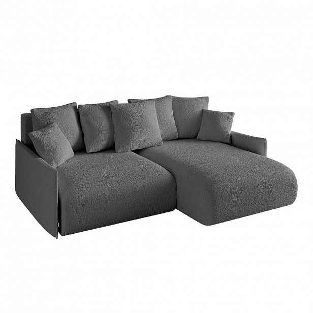 ALTDECOR ROHOVÁ SEDACÍ SOUPRAVA s otomanem vpravo ONESK-L -v1 216x177x72 šedá buklé