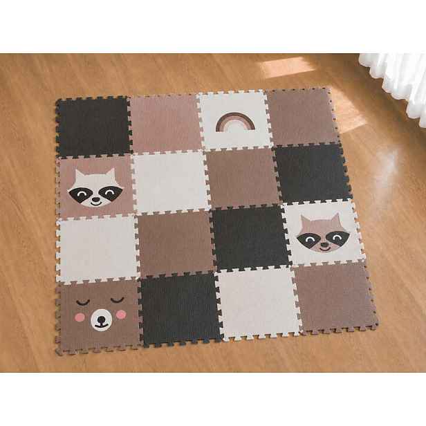 Hrací pěnové puzzle do dětského pokoje 16 dílů MÝVAL A MÉĎA