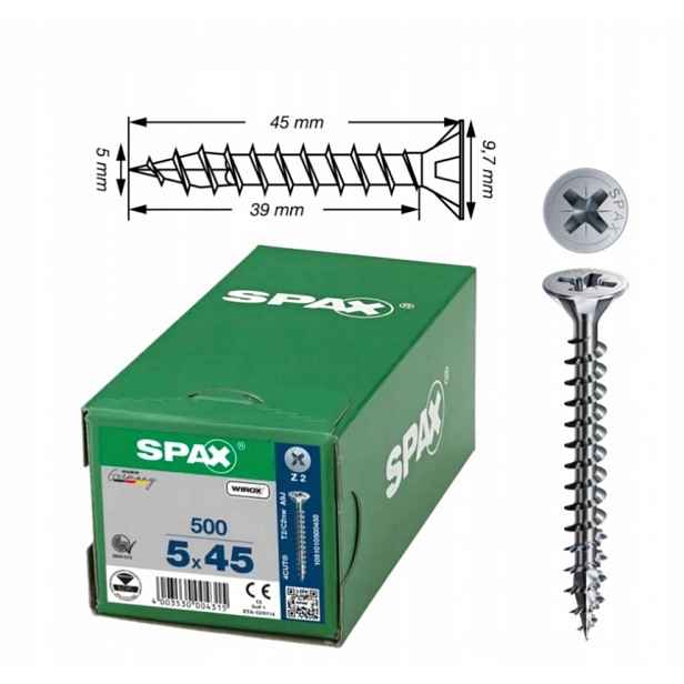 Univerzální vrut do dřeva spax 5 x 45 Wirox 500 ks