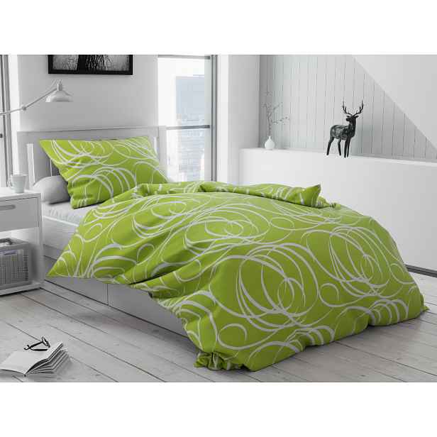 Bavlněné povlečení Aromis zelené hotelová kapsa Rozměr povlečení: 70 x 90 cm | 140 x 200 cm