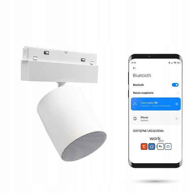 Bluetooth reproduktor pro magnetické lišty Smart Track 48VDC Bílý