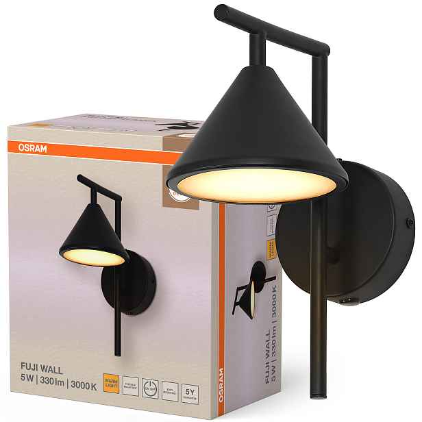 Nástěnná Led lampa 5W 180lm 3000K Teplá černá Decor Fuji Osram