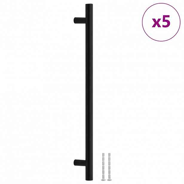 vidaXL Nábytkové úchytky 5 ks černé 224 mm nerezová ocel