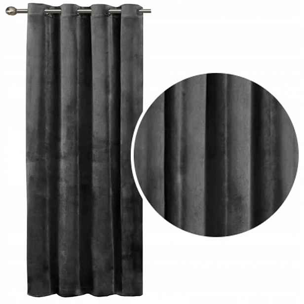 Velurové záclony Imperial 140x250 Velur tmavě šedá