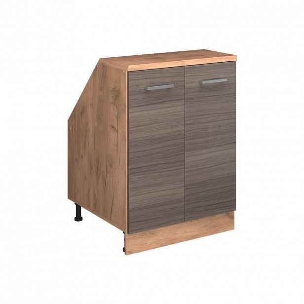 Vicco ŠIKMÁ SKŘÍŇ Rion Ušlechtilá šedá 60 x 81.6 cm se 2 dveřmi, korpus skříně hloubka 60 cm