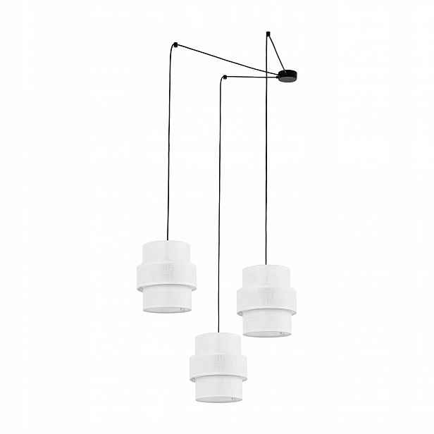 Závěsná lampa Calisto Černá Bílá Stínidla 3xE27 Stropní Moderní obývací pokoj