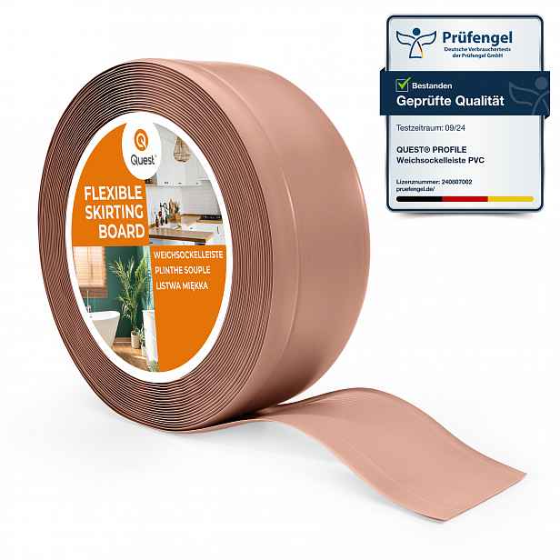 Podlahová lišta z Pvc flexibilní soklová lišta soklová 70/20 světle hnědá,