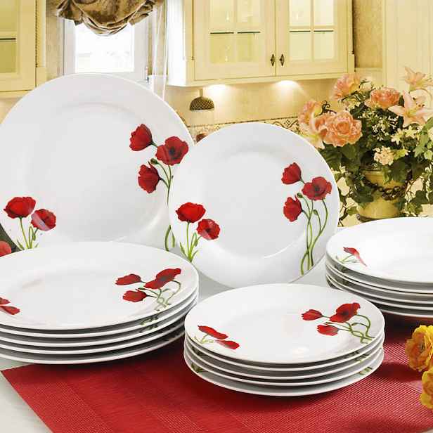 BANQUET Talířová sada 18-ti dílná Poppy, OK