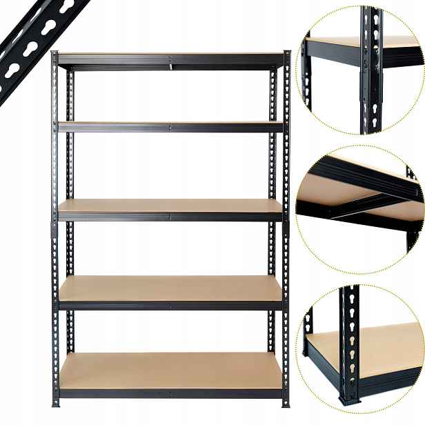 Kovový regál černý loft industriální ePlatinum 180x120x40 5x280kg Kvalita