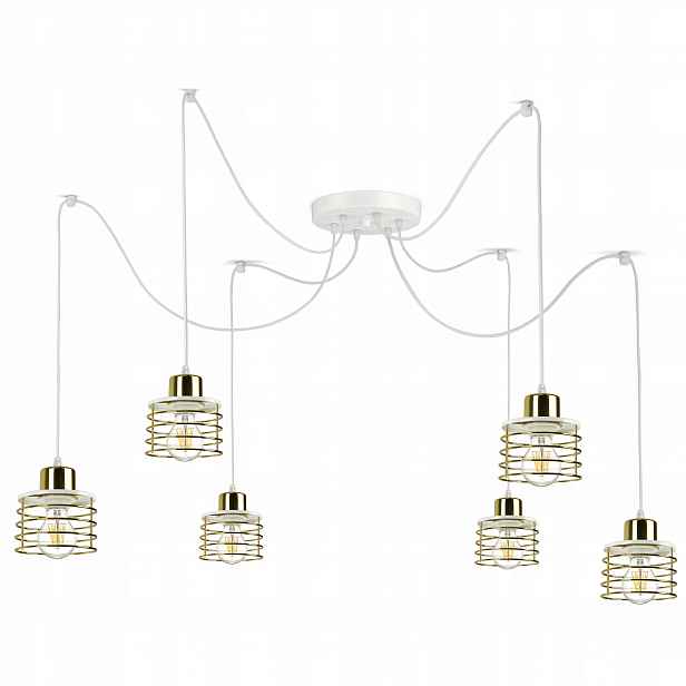 Závěsná lampa Lustr Pavouk Glam Zlatý Chrom Med