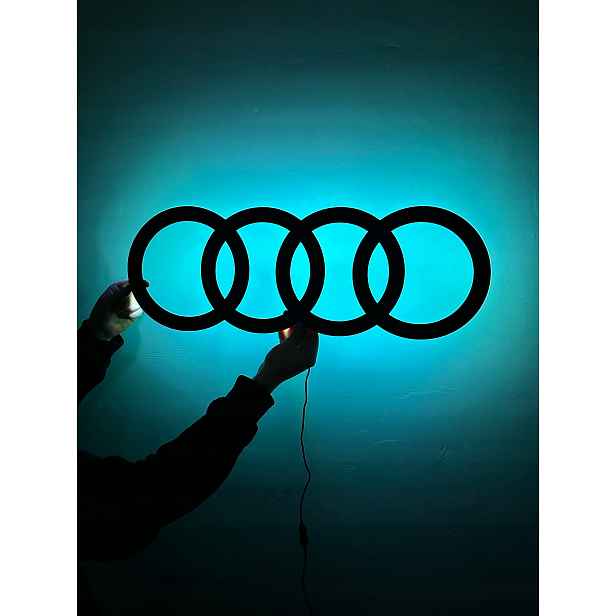 Dřevěný obraz Logo Audi Led Nástěnná Dekorace XL Dárek Dárek